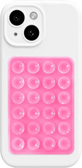 AZXYI Silicone Suction Phone Case Mount, Non Slip Sticky Phone Grip for Cellphone, Strong Grip Holder for Selfies and Videos (Pink)