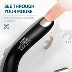 DeLUX Seeker Wireless Ergonomic Vertical Mouse with OLED Screen, BT and USB Receiver, Connect with Up to 4 Devices, Thumb Wheel, 4000DPI, Programmable Rechargeable Optical Mouse(M618XSD-White)