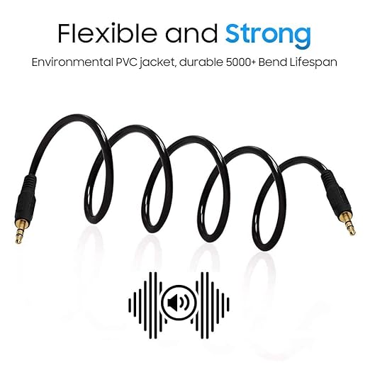 Cmple - 3.5mm Aux Audio Cable Stereo 6 ft AUX Cable Male to Male Speaker Cable Auxiliary Cord Adapter for Car, Phone, Headphones - Black