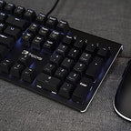 i-rocks K75M Illuminated Mechanical Keyboard, 104 Keys, PBT Keycaps, Backlit LED Light and Shortcut Keys - Programmable Light & Macro Recorder (Cherry MX Red Switch, Black)