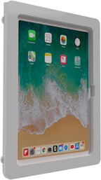 TABcare Anti-Theft Acrylic VESA Enclosure for Apple iPad 10 10.9" 2022, iPad 11" 2025 with Free Wall Mount Kit & 90-Degree Angle USB C Charge Cable (White)