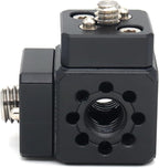 Camera Hot Shoe Extension Bracket Cold Shoe Mounts for Camera Cage Tripod Magic Arm Microphone LED Video Light, Shoe Mount Holder with 1/4'' 3/8'' Arri Thread and Arri-locating Hole