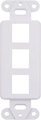 10 Pack Keystone Wall Plate 3 Port, White Decorator Insert Cover for Ethernet, HDMI, Coax, Cat6 Cat5, RJ45, Home & Office Installations