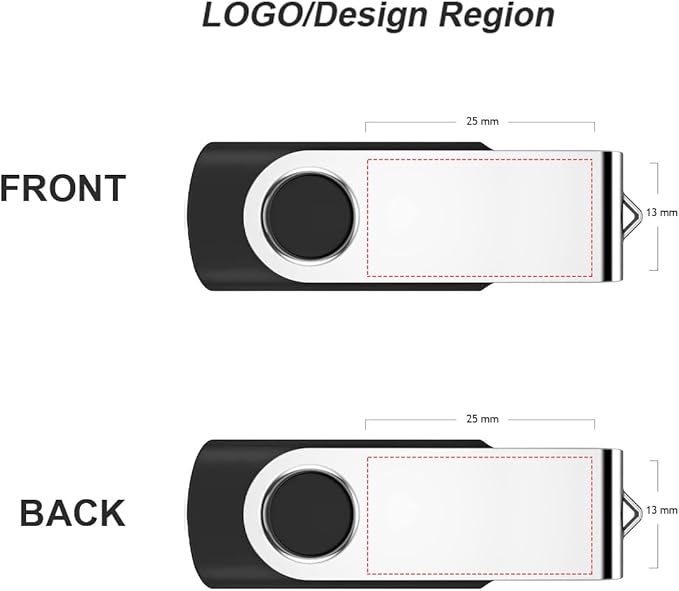 Personalized Flash Drives 128MB, Wooolken Customizable USB 2.0 Thumb Drives 10/20/50/100 Pack, Logo Memroy Stick Custom Flash Drive Engraved Logo (Mixcolors)
