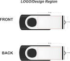 Personalized Flash Drives 64GB, Wooolken Customizable USB 2.0 Thumb Drives 10/20/50/100 Pack, Logo Memory Stick Custom Flash Drive Engraved Logo (Mixcolors)