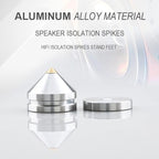 4Pcs Speaker Spikes Floor Protectors Shockproof Speaker Isolation Spikes with Base Pad for Speaker,Subwoofer,Amplifier,Turntable,Recorder CD DAC with 3m Adhesive (Silver)