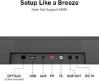 ULTIMEA 7.1ch Virtual Surround Sound Bar, Sound Bar for Smart TV with 4 Surround Speakers, Peak Power 330W, Surround Sound System for TV, App Control, TV Soundbar with Subwoofer, Opt/AUX/BT, Aura A40
