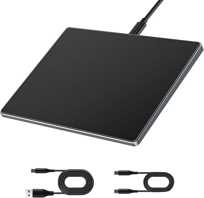 seenda Trackpad, Upgrade Smooth Glass Surface with Multi-Touch, Aluminum Slim USB Wired Win/Mac Touchpad with High Precision Navigation for Windows 10/11 Computer and iMac, MacBook Air/Pro