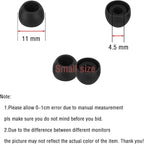 Silicone Small Replacement Earbud Tips Eartips for In-Ear Headphones Rubber Tips Earbuds Cap 10 Pairs (Black)