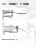 Charger Lock to Outlet, ILIVABLE Adjustable Metal Outlet Lock, Firmly Secures Power Plug from Unplugging (Silver, 1 Pack)