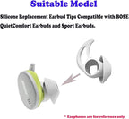 Silicone Earbud Tips Compatible with Bose QuietComfort Earbuds and Sport Earbuds,3 Pairs,Silver