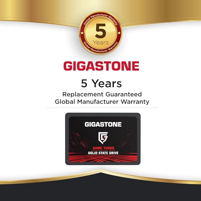 Gigastone SATA SSD 256GB (5-Pack) 2.5 inch SSD 520MB/s Upgrade Laptop PC Memory and Storage PS4 HDD Replacement 2.5" Internal Solid State Hard Drives SATA III SLC Cache 3D NAND Game Turbo Performance