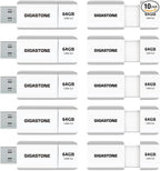 GIGASTONE 64GB Flash Drive (10 Pack) Z60 USB 3.2 Gen 1, 100MB/s Ultra Fast, Retractable Capless Slider Design, Data Storage, Backup for PC/Mac/TV/Car Audio, USB 2.0/3.0/3.1 Compatible