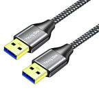 USB 3.0 A to A Male Cable 3 ft,Super Speed Type A Male to Male Cable USB 3.0 Double End USB Cord for Hard Disk, Cameras,Laptop Cooler, DVD Player and More (3FT/1M)