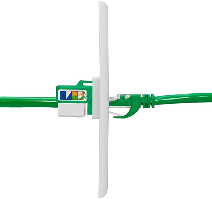 Cmple - RJ45 Keystone Jack 90 Degree Cat6 Keystone Jack Insert Punch Down RJ45 Connectors Female for Wall Plates, Patch Panels, Patch Cables, Ethernet Cables - Green