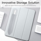 MoKo Pencil Holder Sticker Compatible with iPad Pencil 1st/2nd Generation, Elastic Pencil Case PU Leather Pouch for iPad 9th/8th Generation, iPad Air 4, iPad Pro 11&12.9, iPad Mini 6, Silver Grey
