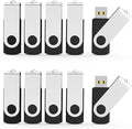 Aiibe 2GB Flash Drives 20 Pack 2GB USB Flash Drive Bulk USB 2.0 Thumb Drives Swivel Zip Drive (2 GB, Black)
