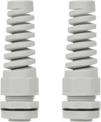 LeMotech 2Pcs NPT 1/2" IP68 Waterproof Cable Gland Flex Spiral Strain Relief Grey Nylon Joint with Gaskets for 6-12mm Wire Thread