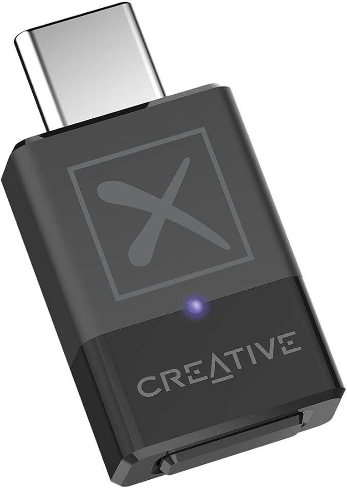 Creative BT-W5 Smart Bluetooth 5.3 Audio Transmitter with aptX Adaptive, High-Resolution 24-bit / 96 kHz Audio, Device-Switching Function, Works with PC/Mac/Gaming Consoles