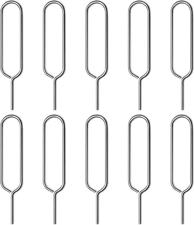 Stainless Steel Sim Card Tray Pin Eject Removal Tool Needle Opener 10 Pack for Smartphones,Mifi, Wireless Hotspot,4G&5G Sim Card Routers.