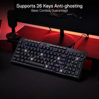Redragon K515 Shiva Wired RGB Membrane Gaming Keyboard, 98 Keys Mechanical-Feel Keyboard w/Smooth Linear Switch, On-Board Macro & Dedicated Multimedia Keys, Detachable Wrist Rest, Software Supported