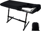 61 Keys Piano Keyboard Dust Cover, Music Stretchy Electronic DirtProof Keyboard Cover With Durable Elastic & Cord Lock Must Have Piano Accessories, Black