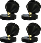 4Pcs Speaker Isolation Spikes Floor Protectors Shockproof Speaker Isolation Spikes with Base Pad for Speaker,Subwoofer,Amplifier,Turntable,Recorder CD DAC with 3m Adhesive (Black)