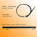 30 inch Reusable Extend Securing Strap - Fastening Cable Strap - 16 PACK Adjustable Nylon Hook and Loop Cable Tie Down Strap