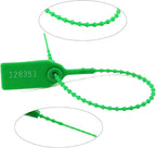 Leadseals(R) 100 Green Plastic Tamper Seals, Zip Ties for Fire Extinguishers Pull Tite Security Tags Numbered Disposable Self-Locking Tie 250mm Length