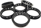 2"(50mm) Black Snap-in Knockout Insulating Bushing Grommets, Plastic Cable Hole Grommets for Wiring, Round Nylon Snap in Locking Electrical Wire Cord Hose & Tubing Bushings Grommets, 6pcs
