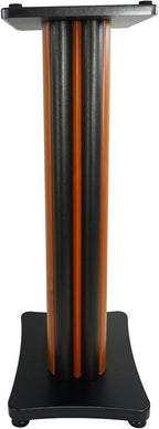 Rockville Pair SS28C 28" Speaker Stands, 100Lbs Capacity, Solid MDF Wood, Classic Wood-Grain Finish, Dual Platforms, Spikes and Pads, for Home Audio and Studio Monitors
