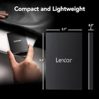 Lexar 1TB SL500 Portable SSD, Up to 2000MB/s, Compatible w/Type-C Laptops, iPhone 15/16, Smartphones, Tablets, PS5, Xbox, USB 3.2 Gen 2x2, Slim & Lightweight, External SSD, Black (LSL500X001T-RNBNU)