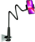 MAGIPEA Cell Phone Clip Bed Stand Holder, with Grip Flexible Long Arm Gooseneck Bracket Mount Clamp for Desk, Compatible with iPhone 14 Pro Max XR X 8 7 6 or Other 3.5-7" Devices