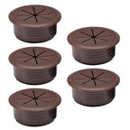 5 Pcs Desk Grommet 2" / 50 mm, Desk Hole Cover for Cables Coffee, Cable Grommet ABS Plastic, Desk Hole Grommet for Home & Office Pc, Detachable Cable Cord Organizer