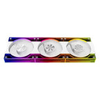 Jungle Leopard Interstellar V3 120mm PC Case Fan Infinity Mirror Module Daisy-Chain 120mm RGB PWM Fan Triple Pack Suitable for Computer Case & 360mm AIO Cooler(White-3Pack