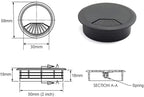 4pcs 2 inch Desk Wire Cord Cable Grommets Hole Cover for Office PC Desk Cable Cord Organizer Plastic Cover Black (Black-4Pcs)
