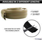 Kable Kontrol Floor Cord Cover kit - 15 Feet Long Tan Plastic Cable Protector, Hides Cords and Conceals Wires, for Extension Cord Cable Management, Channel Size 0.75” W x 0.43” H