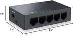 SODOLA 5 Port Gigabit Ethernet Switch|Mini Metal Housing Switch|Plug&Play|Fanless Design| Desktop Ethernet Splitter |Quiet Unmanaged Network Switch