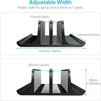 Vaydeer Double Adjustable Vertical Laptop Stand Newly Designed 2 Slots Aluminum Desktop Dual Holder for All MacBook/Chromebook/Surface/Dell/iPad Up to 17.3 Inches - Black