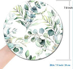 Mouse Pad, Cute Mousepad with Design, Round Grass Leaves Mat, Small Non-Slip Rubber Gaming Pads, Office Home Personalized Pad