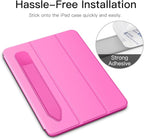 MoKo Pencil Holder Sticker Fit Apple Pencil Pro, Apple Pencil (USB-C), Apple Pencil 1st/2nd Generation, Elastic Pencil Pocket Pouch Adhesive Sleeve Attached to iPad Case for Stylus Pens, Persian Pink