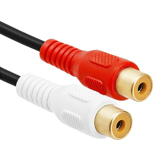 Cmple - [5 Pack 3.5mm Mini Plug to 2 RCA Jack Gold Plated Y Adapter, 3.5mm Male to 2 RCA Female Jack Stereo Audio Cable