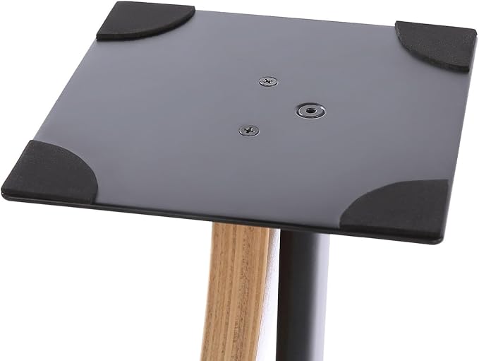 EXIMUS One Pair Fixed Height Universal Speaker Floor Stands with Real Wood - Oak - 290 Series