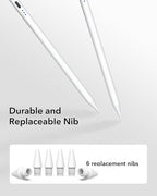 【2Pack】 Stylus Pencil for iPad 2018-2025 A16 11/10/9/8/7/6,iPad mini A17 Pro/6/5,iPad Air M3/M2 11"/13"/5/4/3,iPad Pro M4 13"/12.9"/11" USB-C Fast Charging Pencil,Pixel-Perfect Tilt Sensitivity