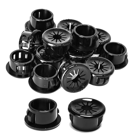 60PCS Cable Grommets, 5/8"(16mm) Desk Hole Cover Petal Shaped Buckle Type Nylon Snap Bushing Grommet, Wire Hole Cover Insert for Cables and Cords Management and Protection of Cabinet, Black