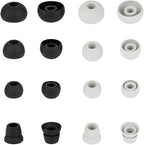 8 Pairs Replacement Earbud Tips Earbud Covers Silicone Tips Compatible with Powerbeats 1/2/3 Wireless Beats by Dre Headphones,Earbud Replacement Tips(Black+Light Gray)