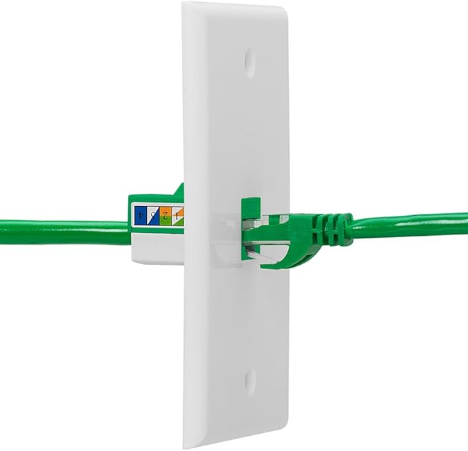 Cmple - RJ45 Keystone Jack 90 Degree Cat6 Keystone Jack Insert Punch Down RJ45 Connectors Female for Wall Plates, Patch Panels, Patch Cables, Ethernet Cables - Green