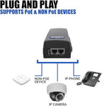 60W PoE++ Injector, BV-Tech Gigabit Power Over Ethernet Adapter | 802.3af/at/bt Compliant | Plug & Play, Up to 325ft | Ideal for IP Cameras, Access Points, VoIP Phones