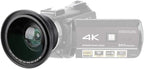 37mm 0.39X Professional HD Wide Angle Lens with Macro Lens and 37mm Phone Clip for Camcorder DSLR Camera