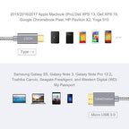 CableCreation 3.3FT USB C to Micro B Cable,10Gbps Speed External Hard Drive Braided,USB 3.1 Type C to Micro B Work for iPhone 15 Series,Seagate WD Westgate My Passport,MacBook Pro,iPad/Tablet,Grey